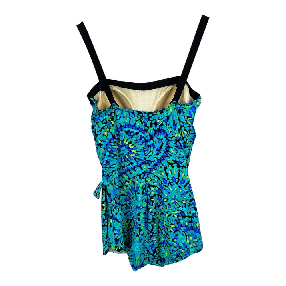 Maxine of Hollywood Womens size 12 Paisley One Piece Swimsuit Blue mm28k31s - Picture 2 of 6